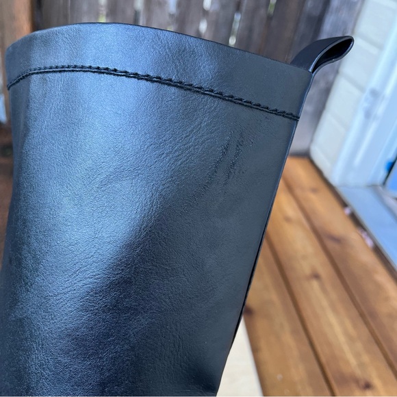 Zara Wm’s Lug Sole Pull On High Boots In Black Sz 39 EU Sz 8 US - Picture 15 of 16